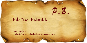 Pósz Babett névjegykártya